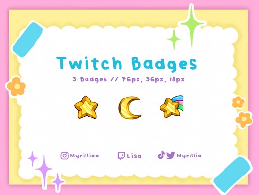 Twitch/ Discord/ YouTube Badges: Celestial Trio