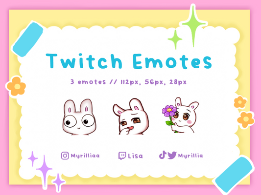 Twitch/ Discord/ YouTube Bunny Emotes
